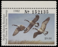 Scan of 1982 North Dakota Duck Stamp - First of State MNH VF