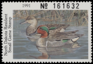 Scan of 1991 North Dakota Duck Stamp MNH VF