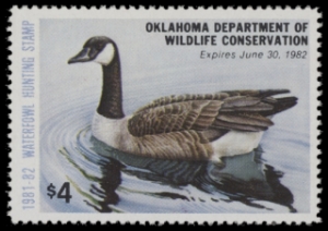 Scan of 1981 Oklahoma Duck Stamp MNH VF