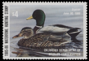 Scan of 1985 Oklahoma Duck Stamp MNH VF