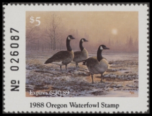 Scan of 1988 Oregon Duck Stamp MNH VF