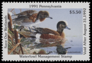 Scan of 1991 Pennsylvania Duck Stamp MNH VF