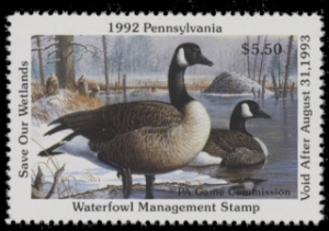 Scan of 1992 Pennsylvania Duck Stamp MNH VF