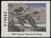 Scan of 1992 Oregon Duck Stamp MNH VF
