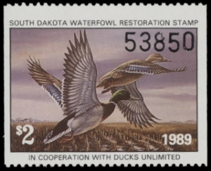 Scan of 1989 South Dakota Duck Stamp MNH VF