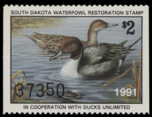 Scan of 1991 South Dakota Duck Stamp MNH VF