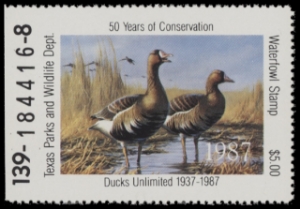 Scan of 1987 Texas Duck Stamp MNH VF