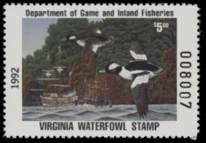 Scan of 1992 Virginia Duck Stamp MNH VF