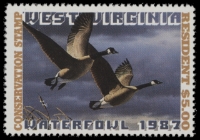 Scan of 1987 West Virginia Duck Stamp - First of State MNH VF