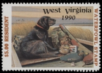 Scan of 1990 West Virginia Duck Stamp MNH VF