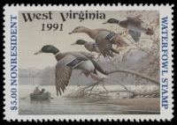 Scan of 1991 West Virginia Duck Stamp MNH VF