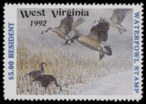 Scan of 1992 West Virginia Duck Stamp MNH VF