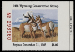 Scan of 1986 Wyoming Duck Stamp MNH VF