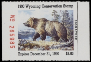 Scan of 1990 Wyoming Duck Stamp MNH VF