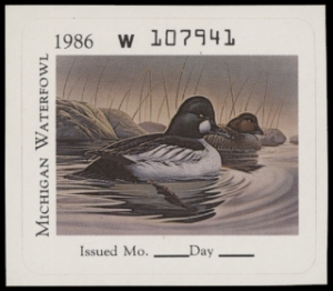 Scan of 1986 Michigan Duck Stamp MNH VF