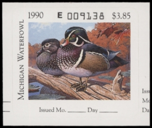 Scan of 1990 Michigan Duck Stamp MNH VF