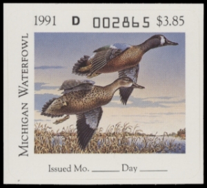 Scan of 1991 Michigan Duck Stamp MNH VF