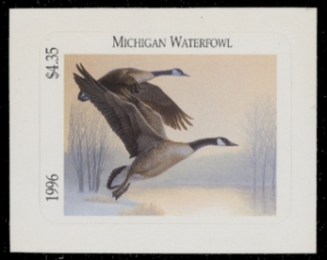 Scan of 1996 Michigan Duck Stamp MNH VF