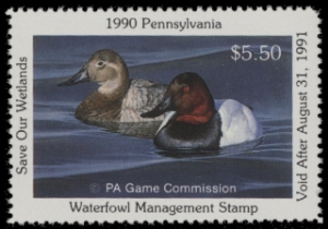 Scan of 1990 Pennsylvania Duck Stamp MNH VF