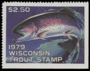 Scan of 1979 Wisconsin Trout Stamp MNH VF