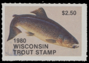 Scan of 1980 Wisconsin Trout Stamp MNH VF