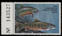 Scan of 1983 Wisconsin Trout Stamp MNH VF
