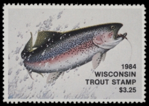 Scan of 1984 Wisconsin Trout Stamp MNH VF