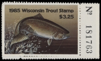 Scan of 1985 Wisconsin Trout Stamp MNH VF