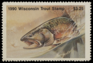 Scan of 1990 Wisconsin Trout Stamp MNH VF
