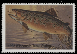 Scan of 1992 Wisconsin Trout Stamp MNH VF