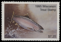 Scan of 1995 Wisconsin Trout Stamp MNH VF