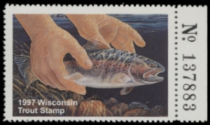 Scan of 1997 Wisconsin Trout Stamp MNH VF