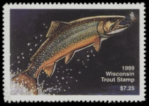 Scan of 1999 Wisconsin Trout Stamp MNH VF