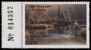 Scan of 2000 Wisconsin Trout Stamp MNH VF