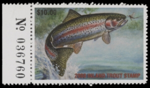 Scan of 2008 Wisconsin Trout Stamp MNH VF