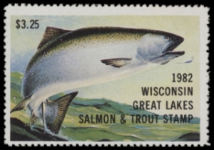Scan of 1982 Wisconsin Great Lakes Salmon & Trout Stamp  MNH VF