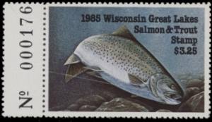 Scan of 1985 Wisconsin Great Lakes Salmon & Trout Stamp  MNH VF