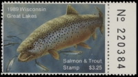 Scan of 1989 Wisconsin Great Lakes Salmon & Trout Stamp  MNH VF