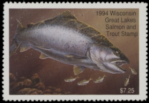 Scan of 1994 Wisconsin Great Lakes Salmon & Trout Stamp  MNH VF