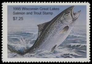 Scan of 1995 Wisconsin Great Lakes Salmon & Trout Stamp  MNH VF