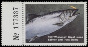Scan of 1997 Wisconsin Great Lakes Salmon & Trout Stamp  MNH VF