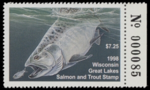 Scan of 1998 Wisconsin Great Lakes Salmon & Trout Stamp  MNH VF