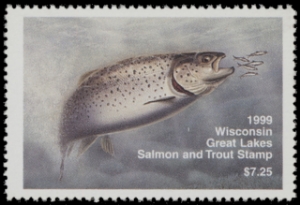 Scan of 1999 Wisconsin Great Lakes Salmon & Trout Stamp  MNH VF