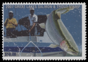 Scan of 2007 Wisconsin Great Lakes Salmon & Trout Stamp  MNH VF