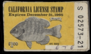 Scan of 1965 California Fishing Stamp Used VF