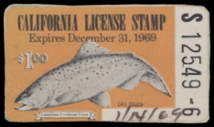 Scan of 1969 California Fishing Stamp Used VF