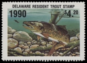 Scan of 1990 Delaware Trout Stamp MNH VF