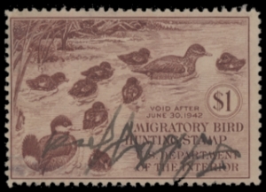 Scan of RW8 1941 Duck Stamp  Used F-VF