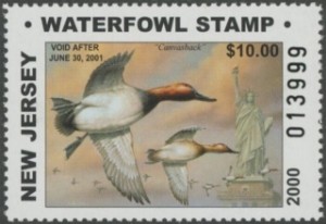 Scan of 2000 New Jersey NR Duck Stamp MNH VF