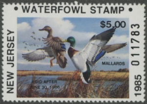 Scan of 1985 New Jersey NR Duck Stamp MNH VF